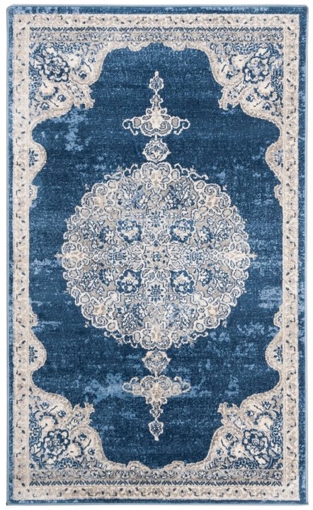 Safavieh Brentwood Bnt867M Navy/Light Grey Rug.