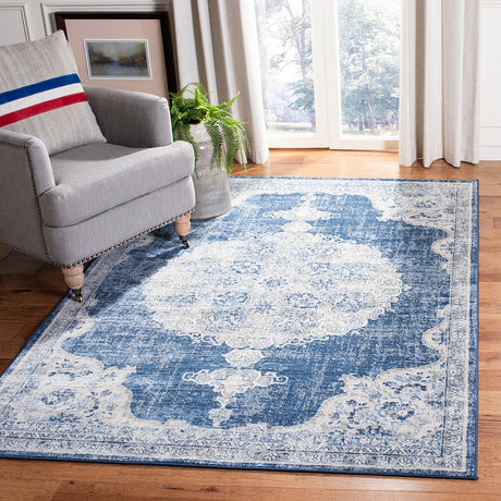 Safavieh Brentwood Bnt867N Navy/Ivory Rug.