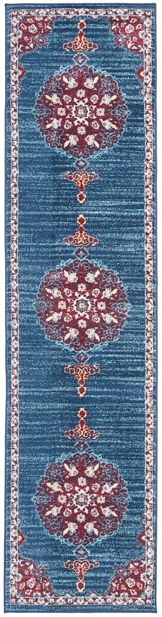 Safavieh Brentwood Bnt867P Navy/Burgundy Rug.