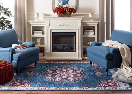 Safavieh Brentwood Bnt867P Navy/Burgundy Rug.