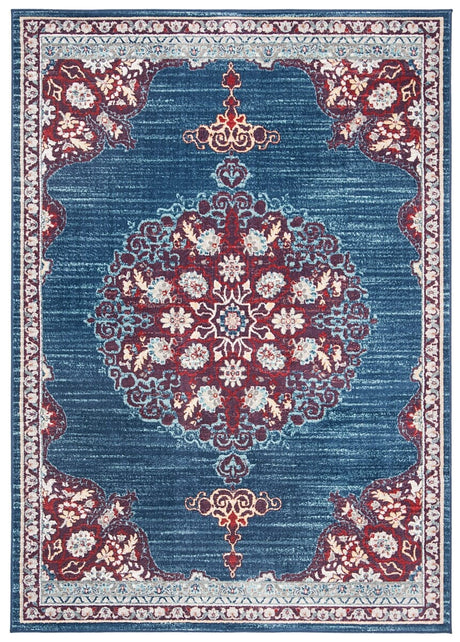 Safavieh Brentwood Bnt867P Navy/Burgundy Rug.