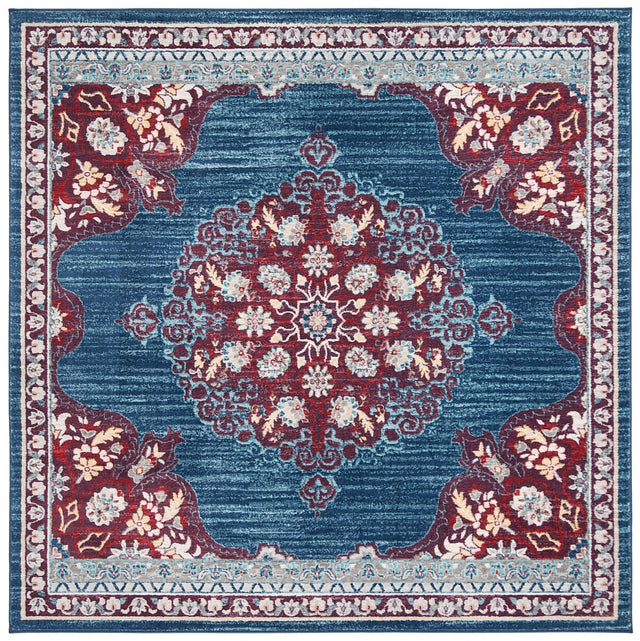 Safavieh Brentwood Bnt867P Navy/Burgundy Rug.