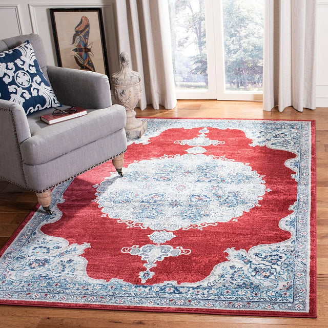 Safavieh Brentwood Bnt867Q Red/Ivory Rug.