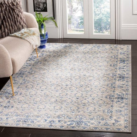 Safavieh Brentwood Bnt869G Light Grey/Blue Rug.