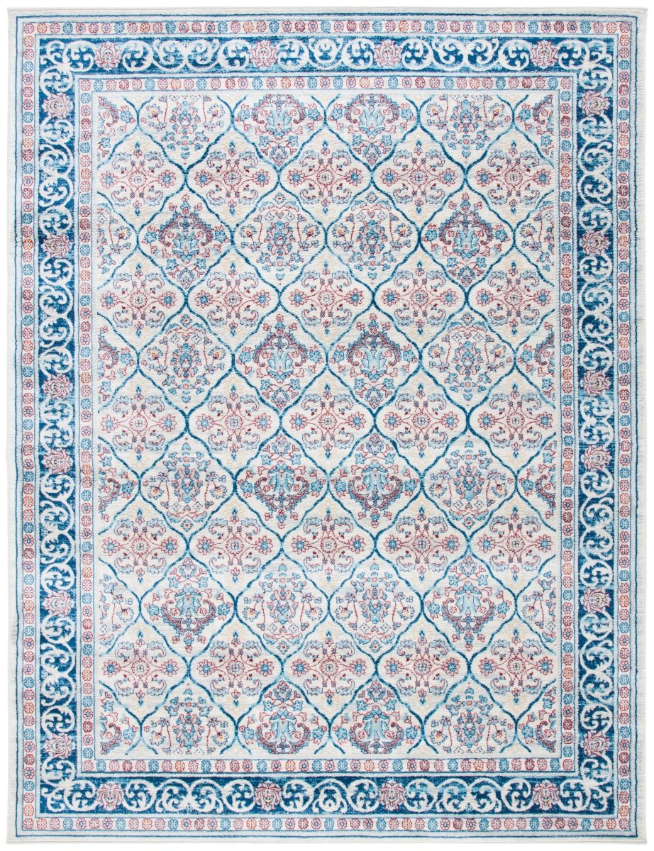 Safavieh Brentwood Bnt870B Beige/Navy Rugs.