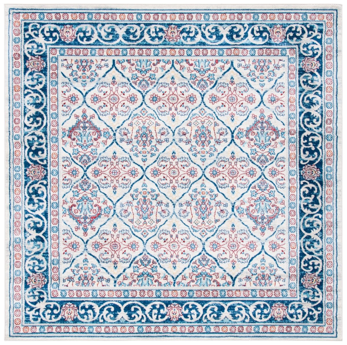 Safavieh Brentwood Bnt870B Beige/Navy Rugs.