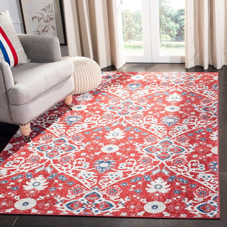 Safavieh Brentwood Bnt894R Red / Ivory Rugs.