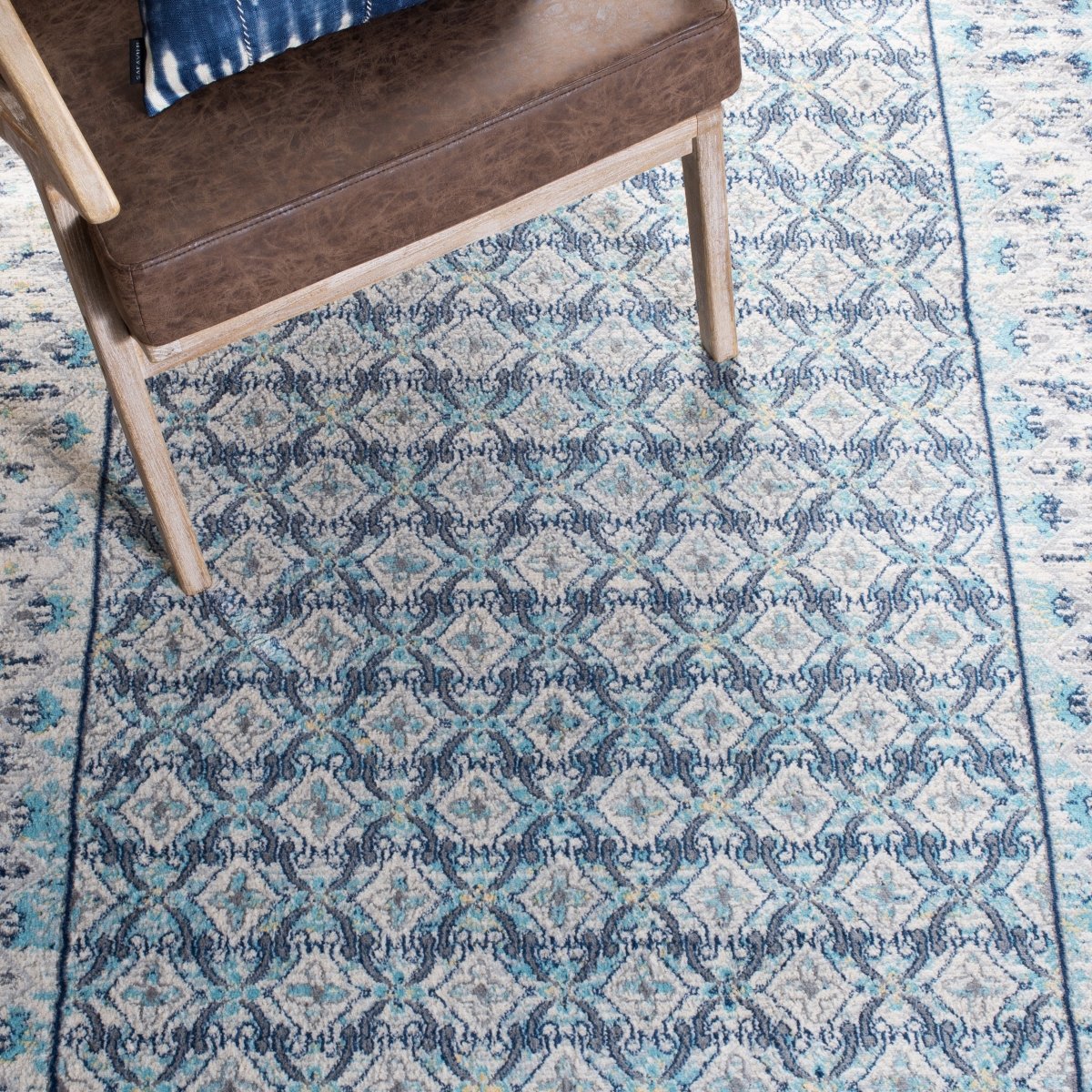 Safavieh Brentwood Bnt899A Ivory/Aqua Rugs.