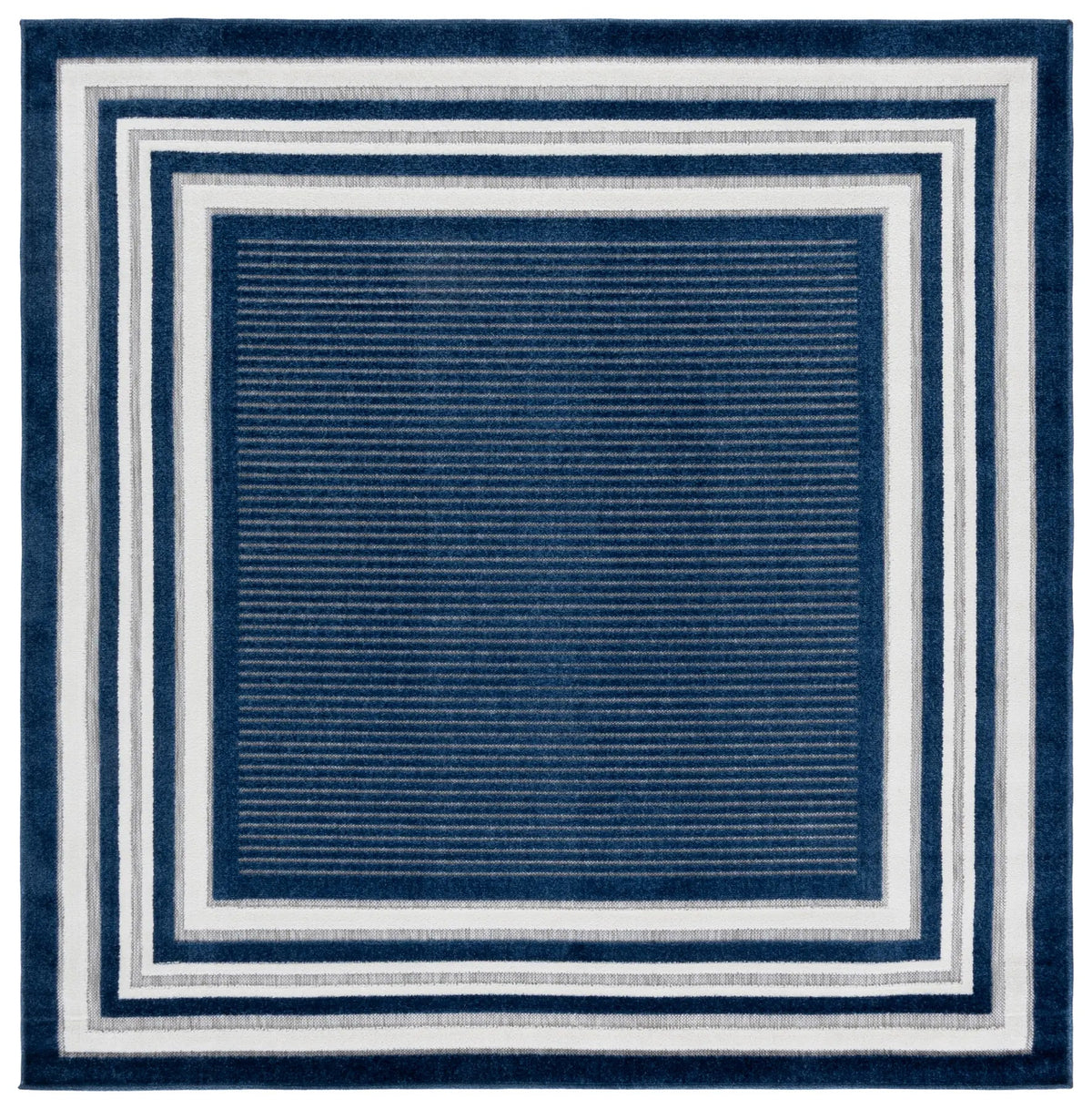 Safavieh Cabana 6'-7" x 6'-7" Rug in Blue / Ivory