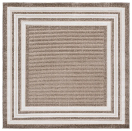 Safavieh Cabana 6'-7" x 6'-7" Rug in Dark Beig / Ivory