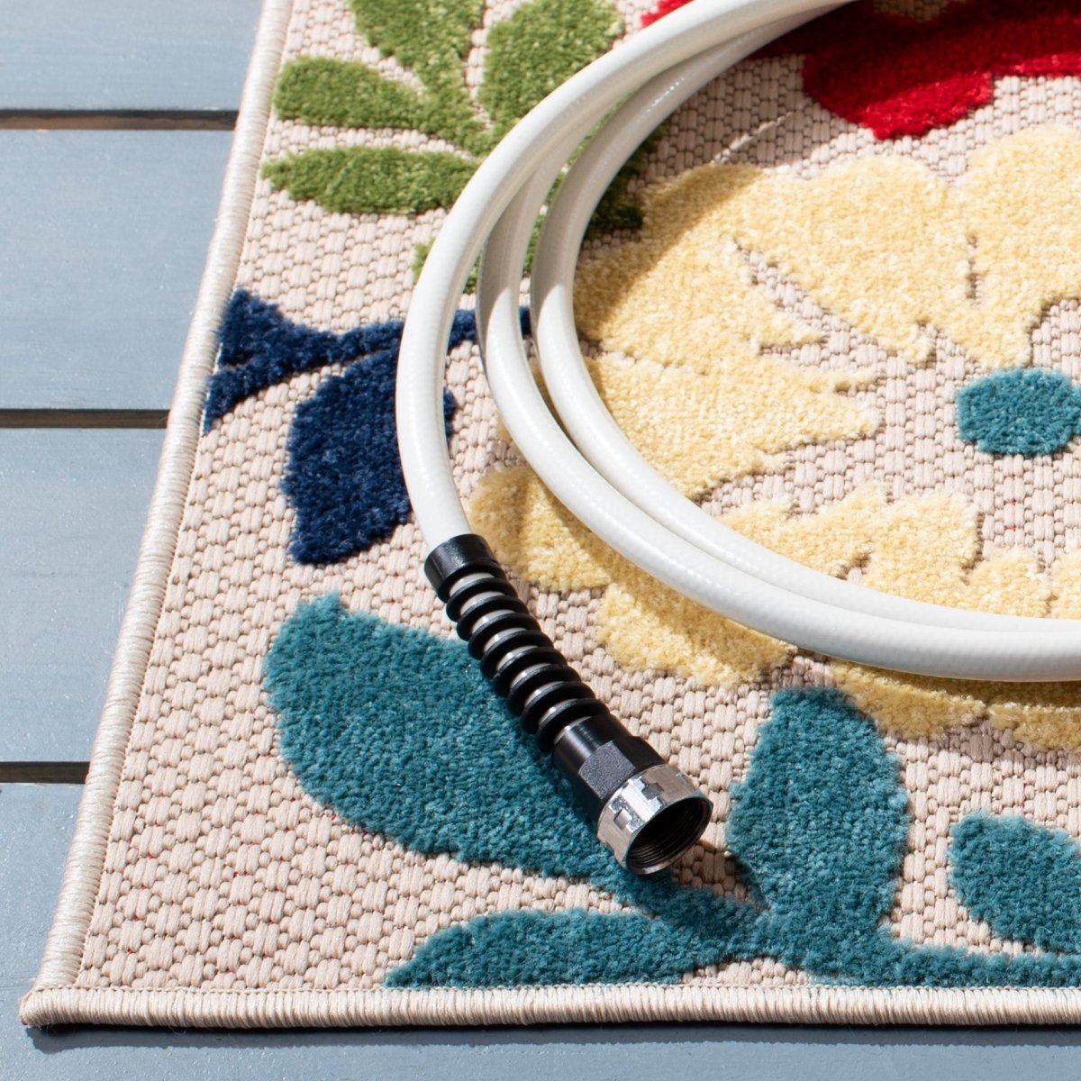 Safavieh Cabana Cbn308A Ivory/Orange Rugs.