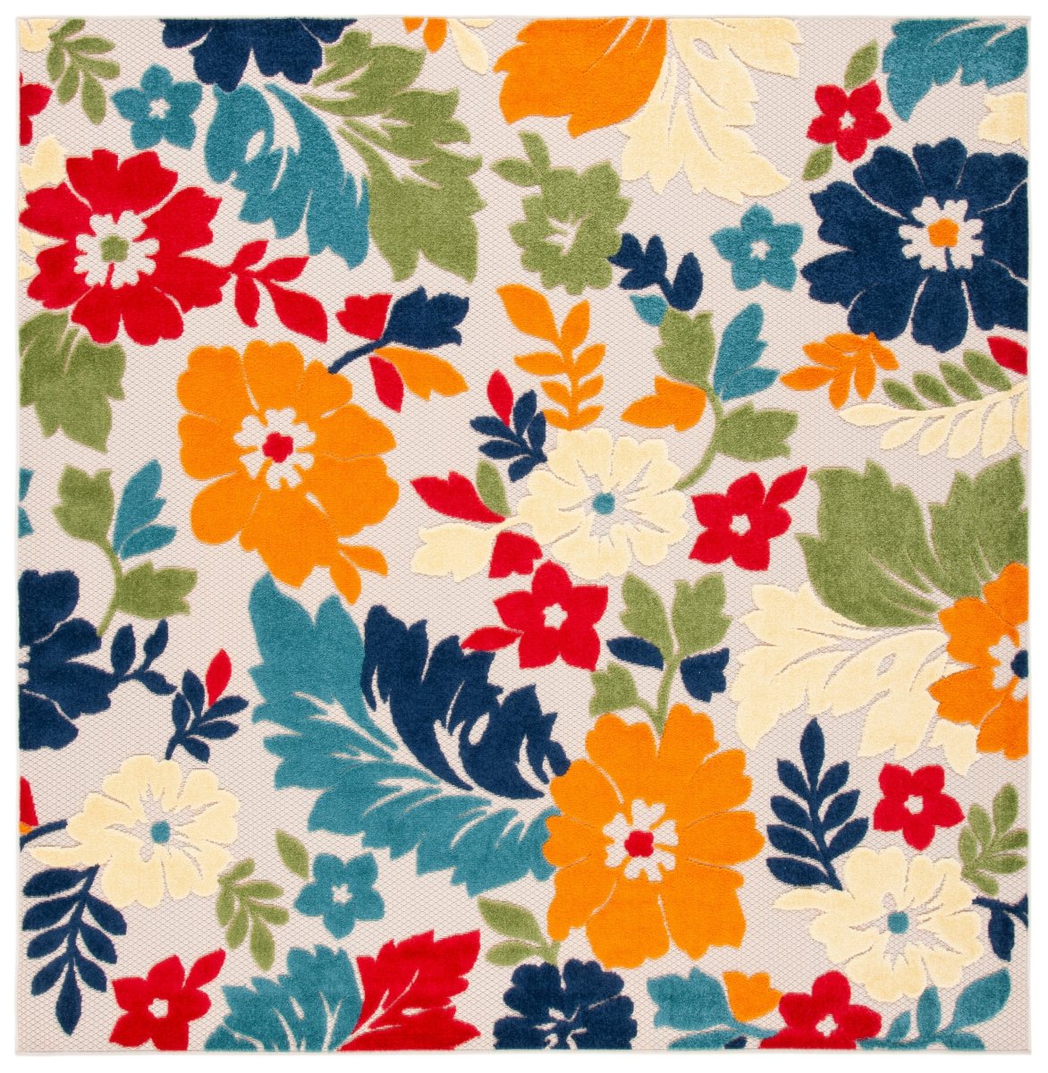 Safavieh Cabana Cbn308A Ivory/Orange Rugs.