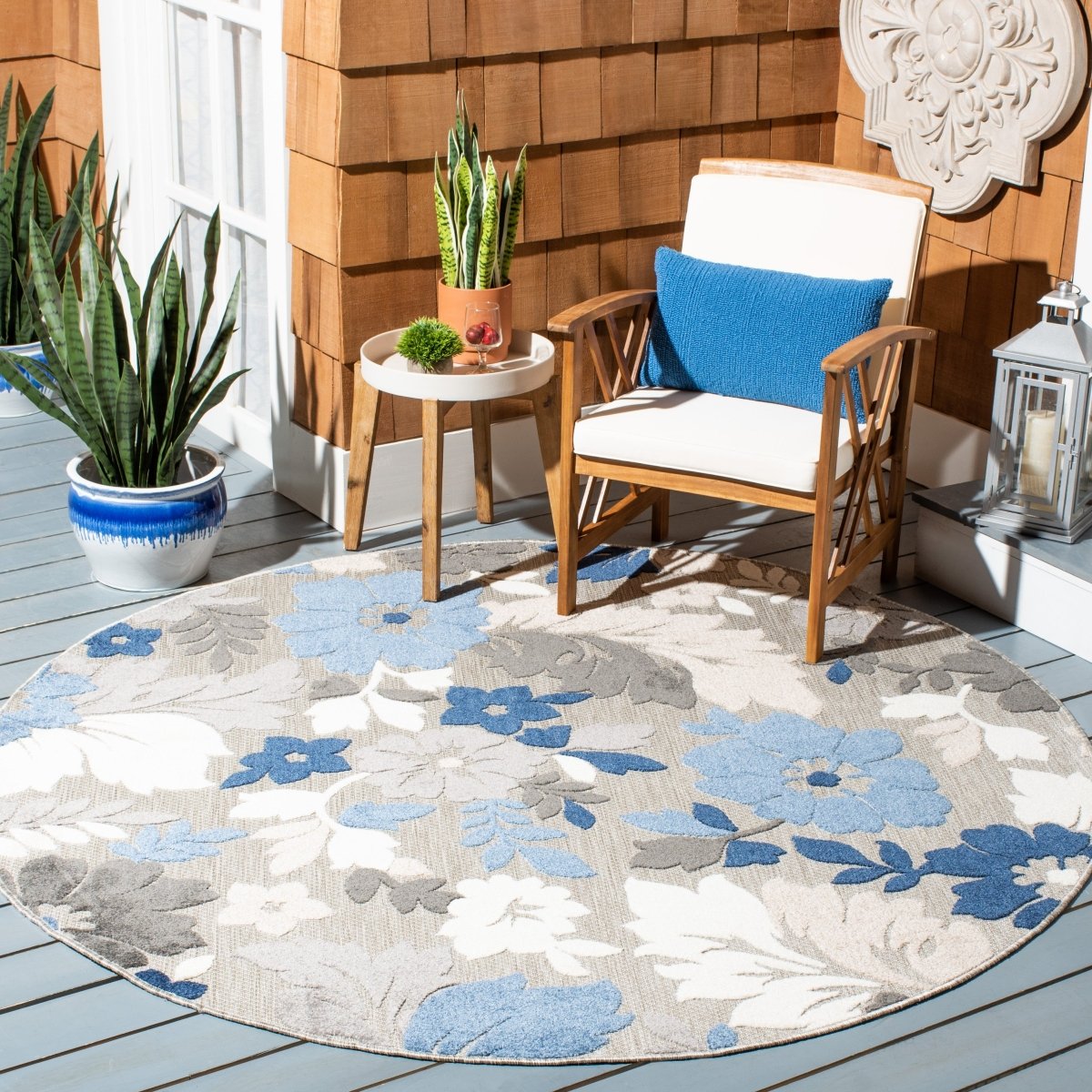 Safavieh Cabana Cbn308F Grey/Blue Rug.