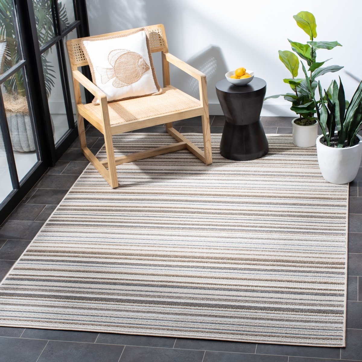 Safavieh Cabana Cbn323B Ivory/Grey Rugs.