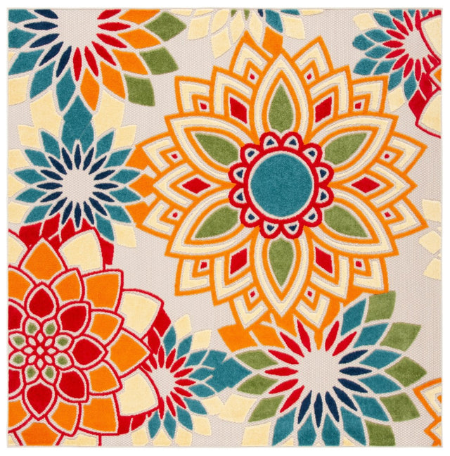 Safavieh Cabana Cbn328A Ivory/Orange Rug.