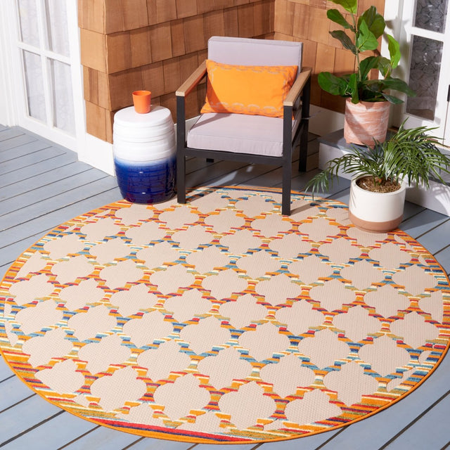 Safavieh Cabana Cbn333A Ivory/Orange Rug.