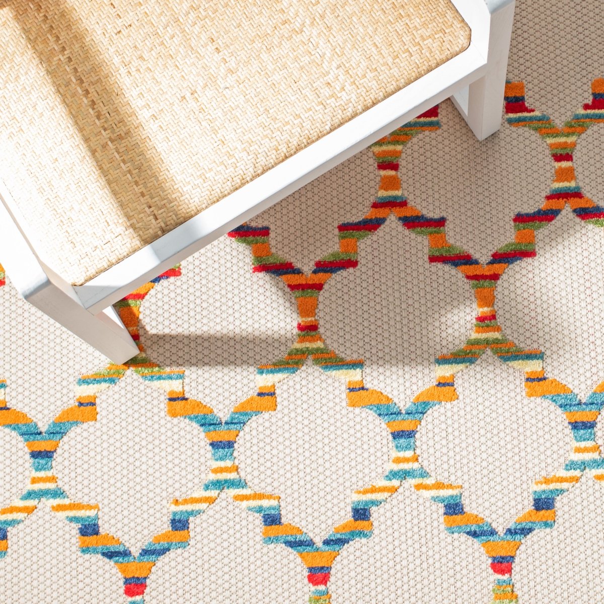 Safavieh Cabana Cbn333A Ivory/Orange Rug.