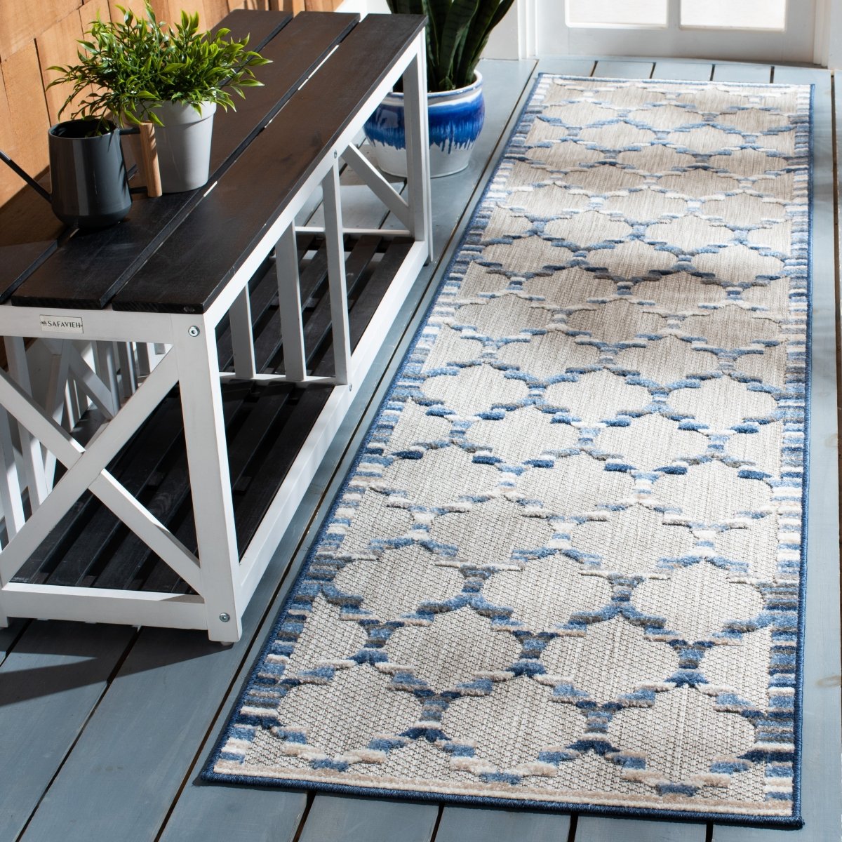 Safavieh Cabana Cbn333G Grey/Blue Rugs.