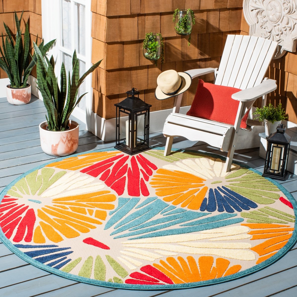 Safavieh Cabana Cbn356A Ivory/Blue Rug.
