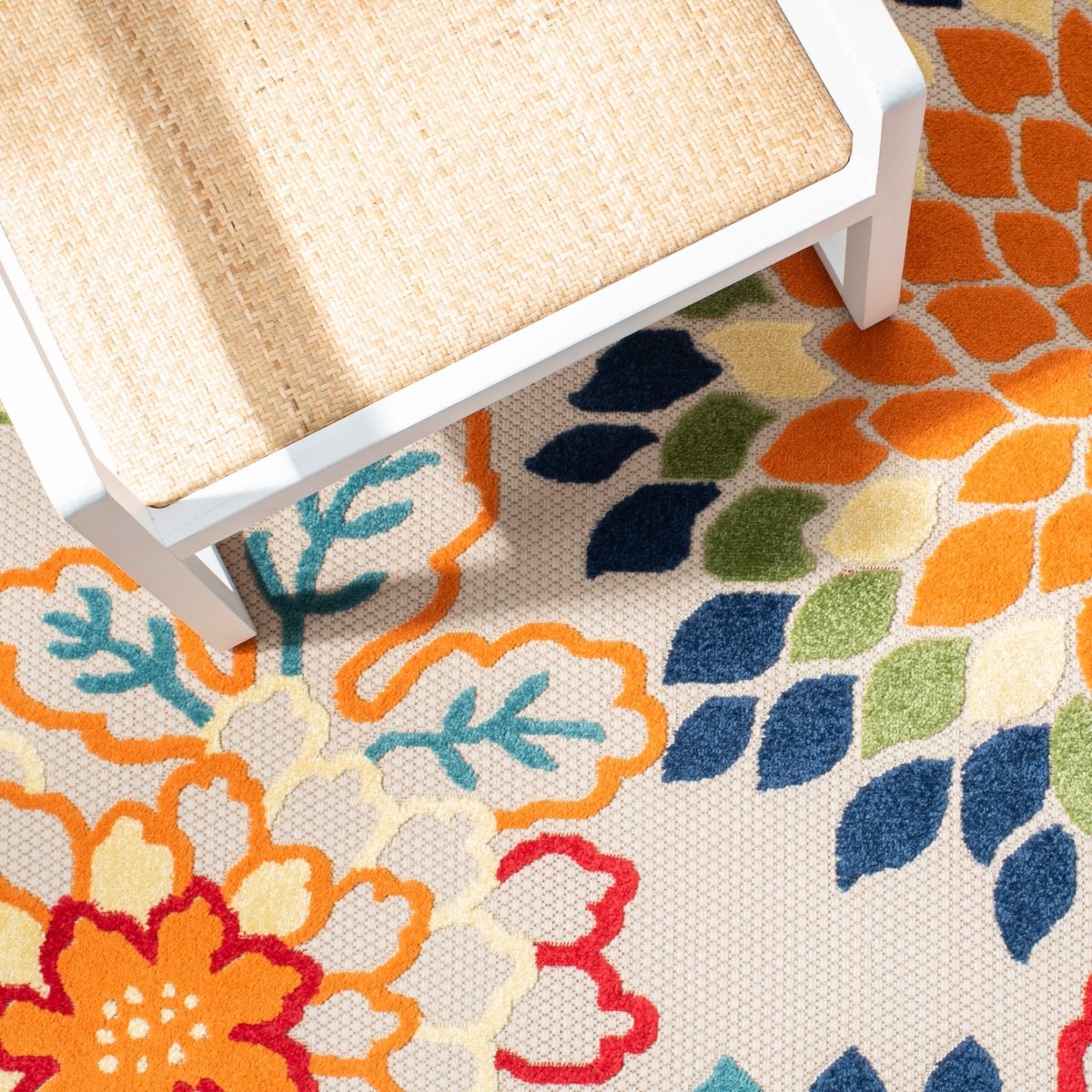 Safavieh Cabana Cbn391A Ivory/Orange Rug.