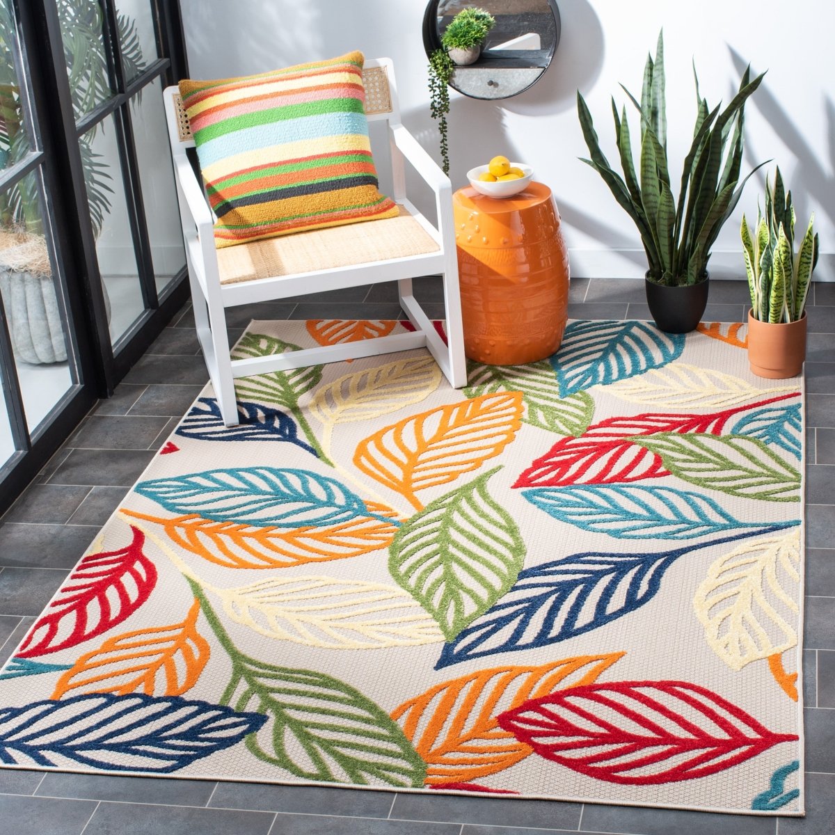 Safavieh Cabana Cbn399A Ivory/Green Rug.