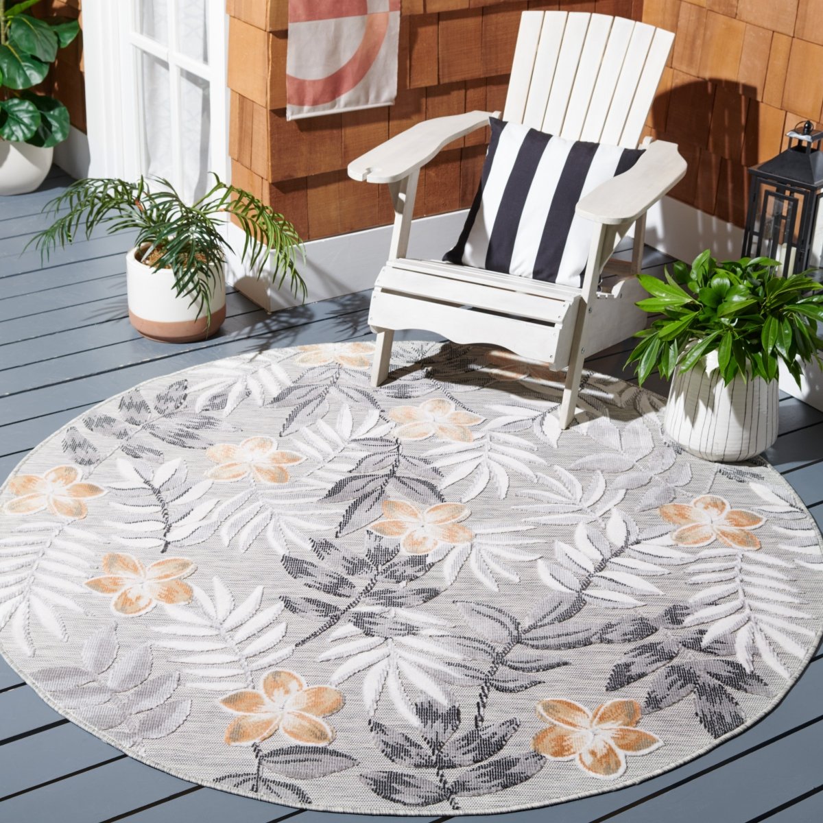 Safavieh Cabana Cbn405A Grey/Ivory Rug.