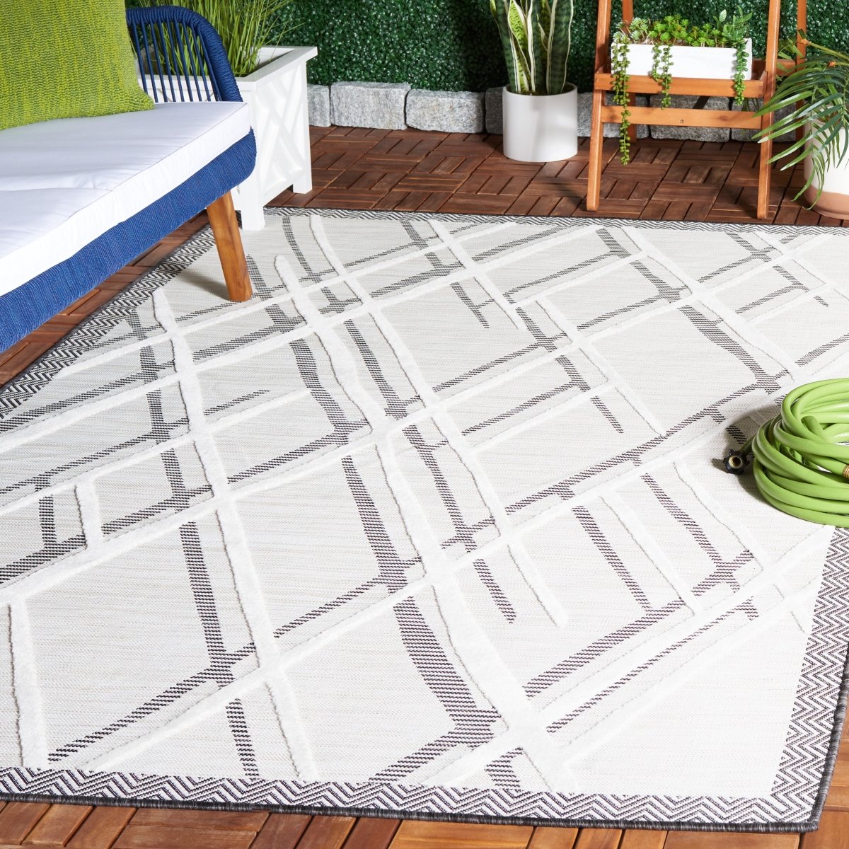 Safavieh Cabana Cbn416Z Ivory/Black Rug.