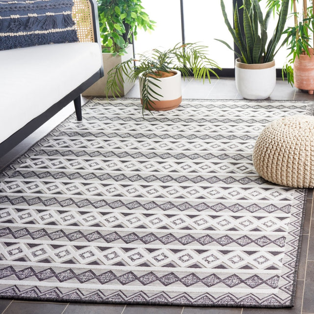 Safavieh Cabana Cbn418Z Black/Grey Ivory Rug.