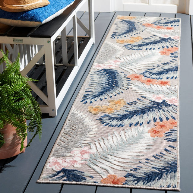Safavieh Cabana Cbn451F Grey/Navy Rug.