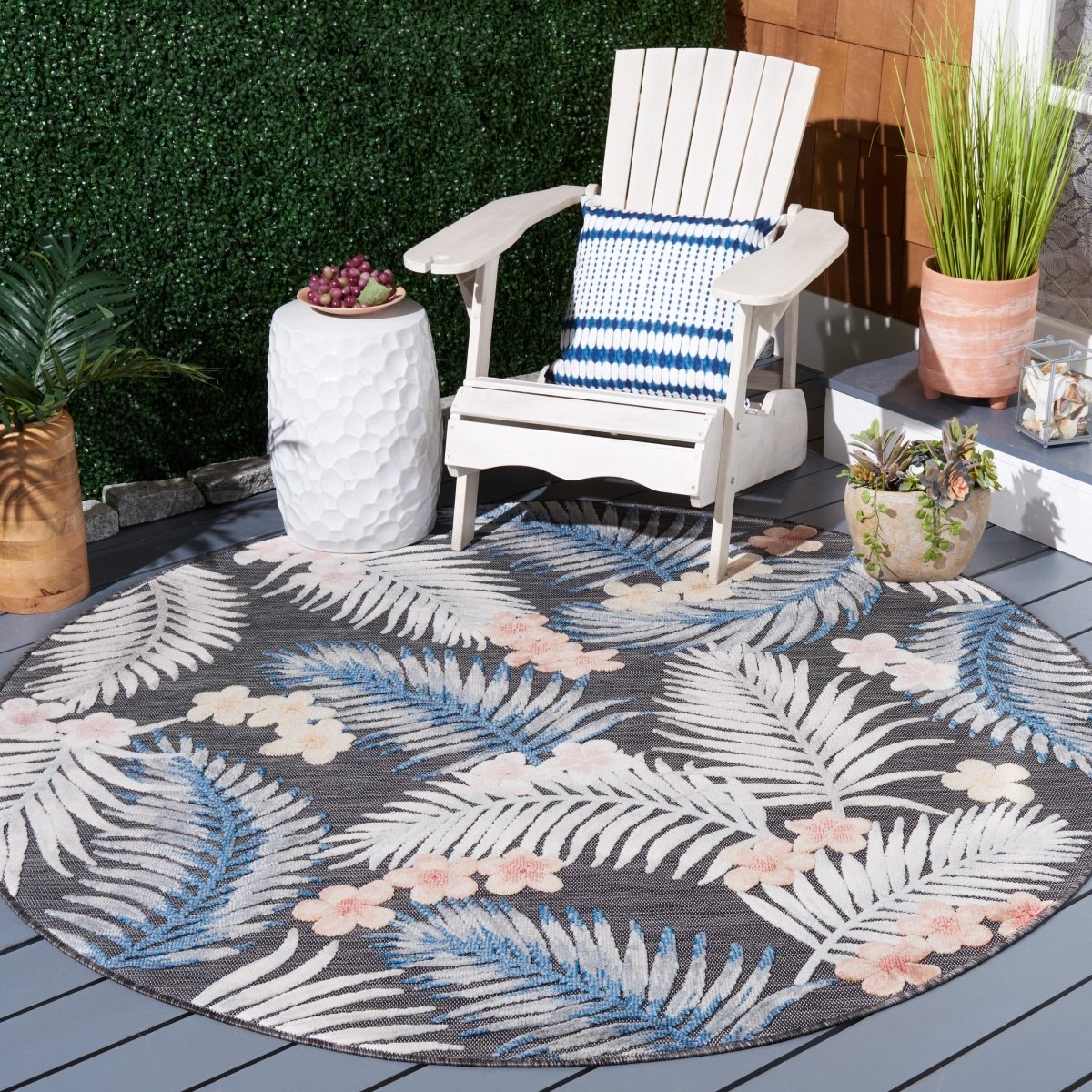 Safavieh Cabana Cbn451H Black/Rust Rug.