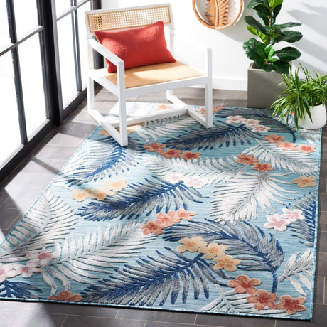 Safavieh Cabana Cbn451J Aqua/Ivory Rug.