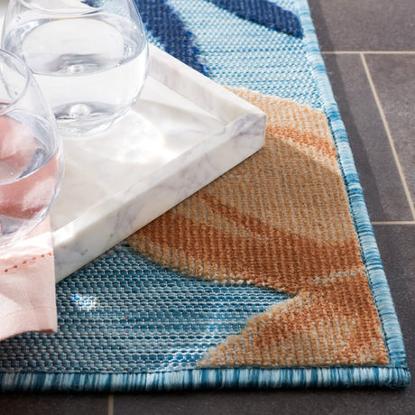 Safavieh Cabana Cbn454J Aqua/Rust Rug.