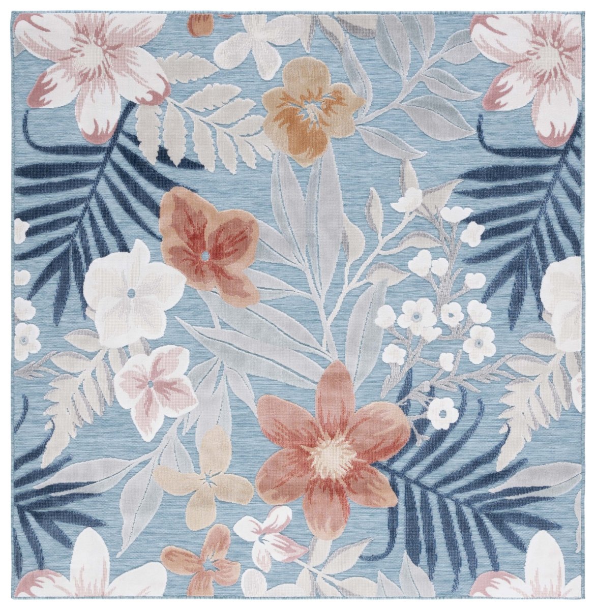 Safavieh Cabana Cbn454J Aqua/Rust Rug.