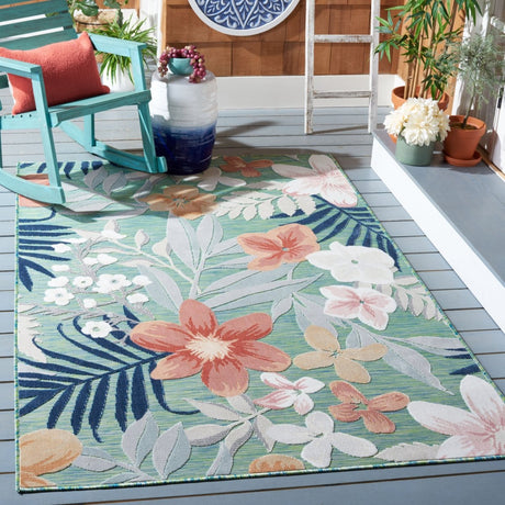Safavieh Cabana Cbn454Y Green/Rust Rug.