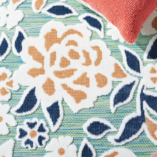 Safavieh Cabana Cbn485N Green/Navy Rug - Safavieh - cbn485n - 7r