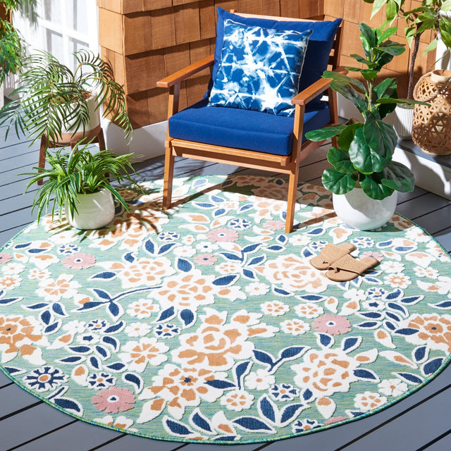 Safavieh Cabana Cbn485N Green/Navy Rug - Safavieh - cbn485n - 7r
