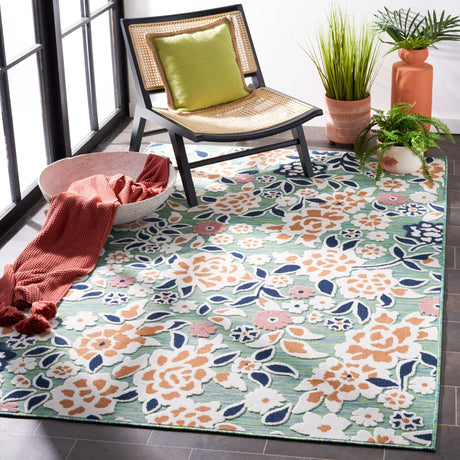 Safavieh Cabana Cbn485N Green/Navy Rug - Safavieh - cbn485n - 7r