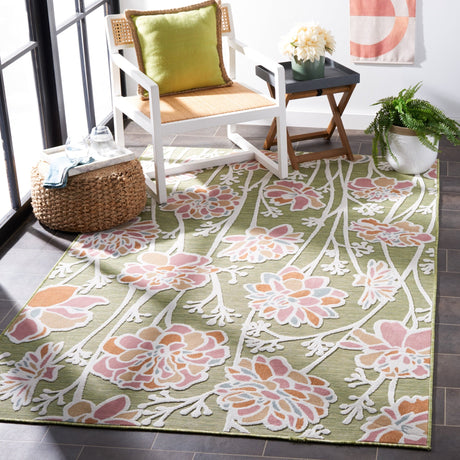 Safavieh Cabana Cbn486Y Green/Pink Rug - Safavieh - cbn486y - 7r