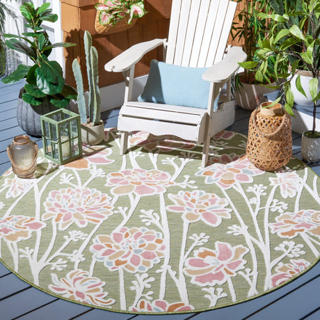 Safavieh Cabana Cbn486Y Green/Pink Rug - Safavieh - cbn486y - 7r