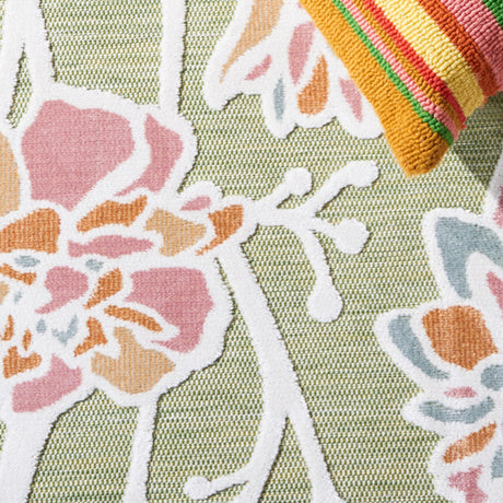 Safavieh Cabana Cbn486Y Green/Pink Rug - Safavieh - cbn486y - 7r