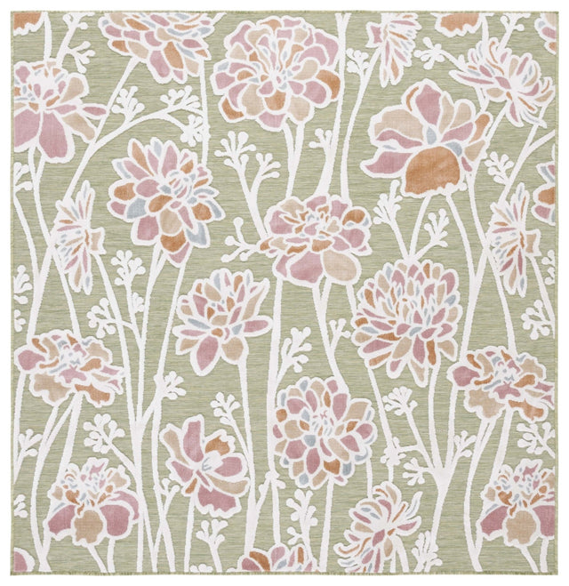 Safavieh Cabana Cbn486Y Green/Pink Rug - Safavieh - cbn486y - 7sq
