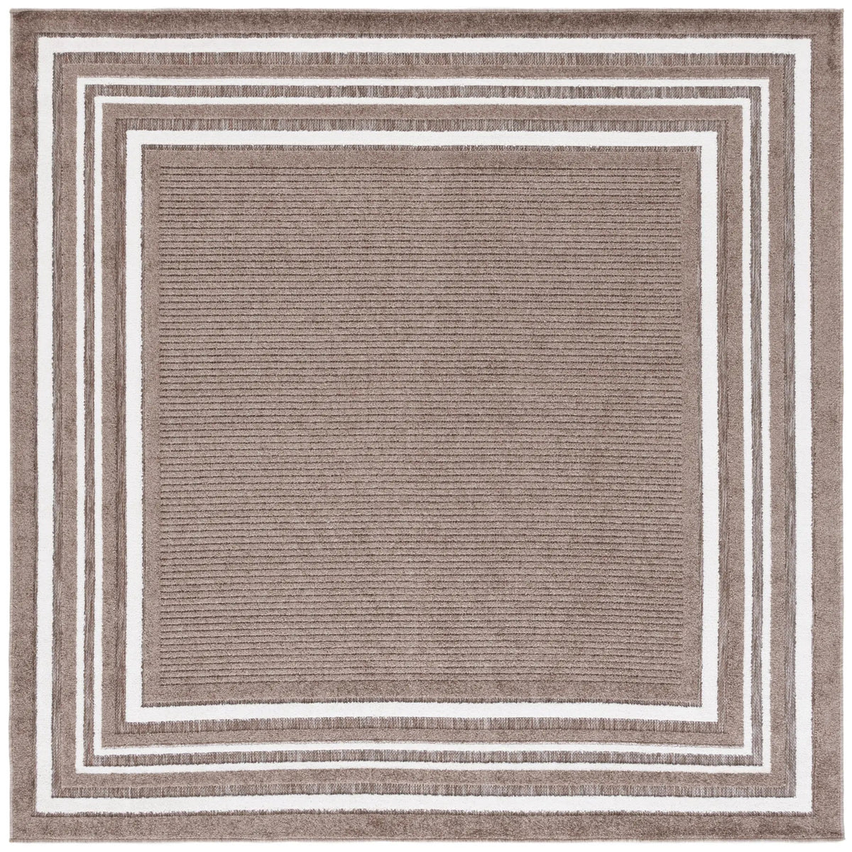 Safavieh Cabana 6'-7" x 6'-7" Rug in Brown / Ivory