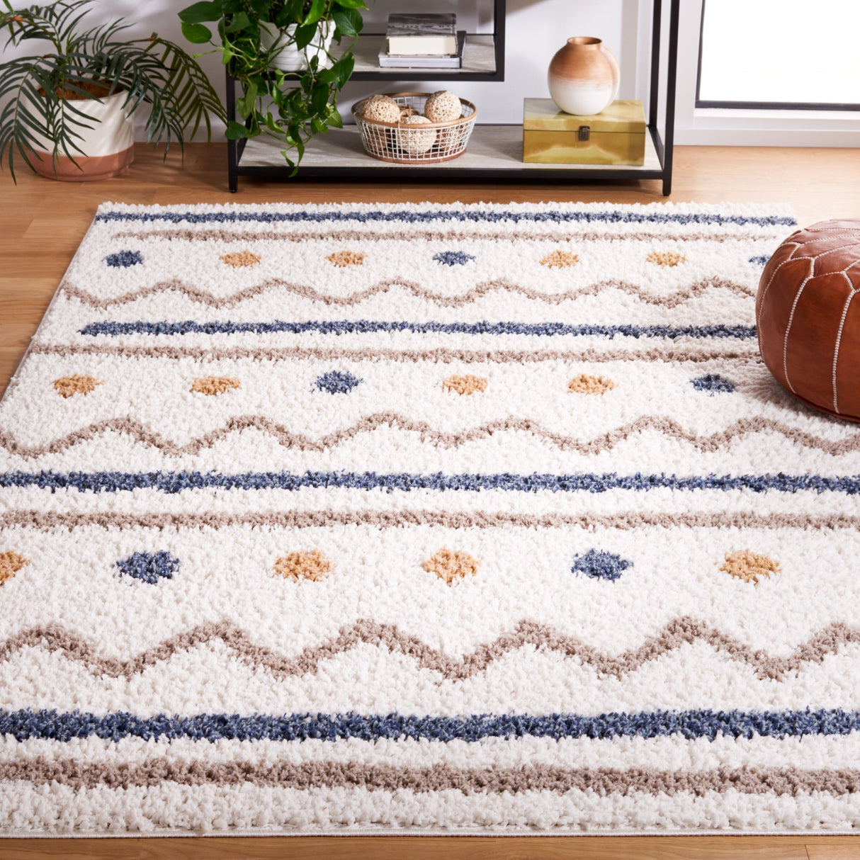 Safavieh Calico Shag Clc106A Ivory/Taupe Rug - Safavieh - clc106a - 4