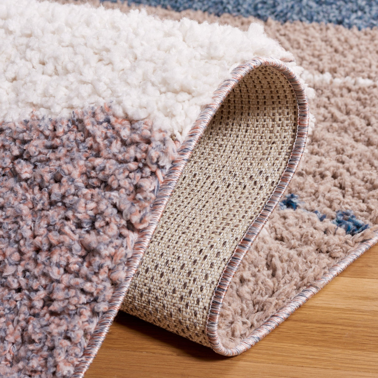 Safavieh Calico Shag Clc108E Taupe/Blue Rug - Safavieh - clc108e - 28