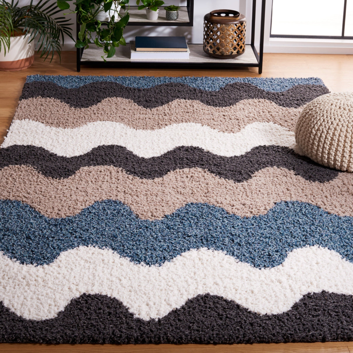 Safavieh Calico Shag Clc116Z Black/Taupe Rug - Safavieh - clc116z - 4
