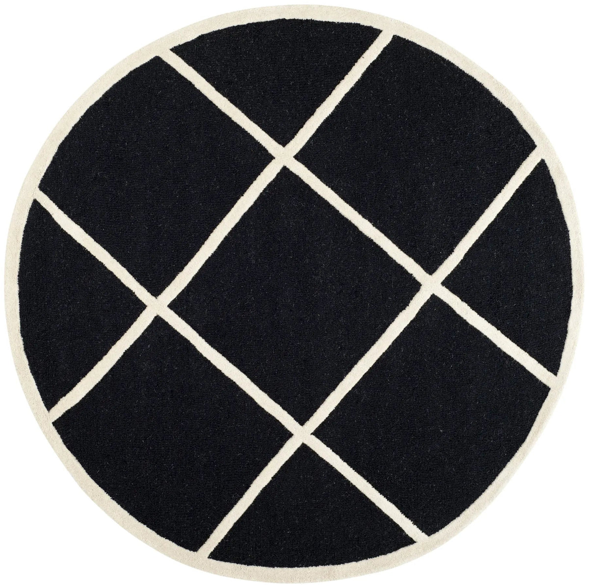 Safavieh Cambridge 6'-0" x 6'-0" Rug in Black / Ivory