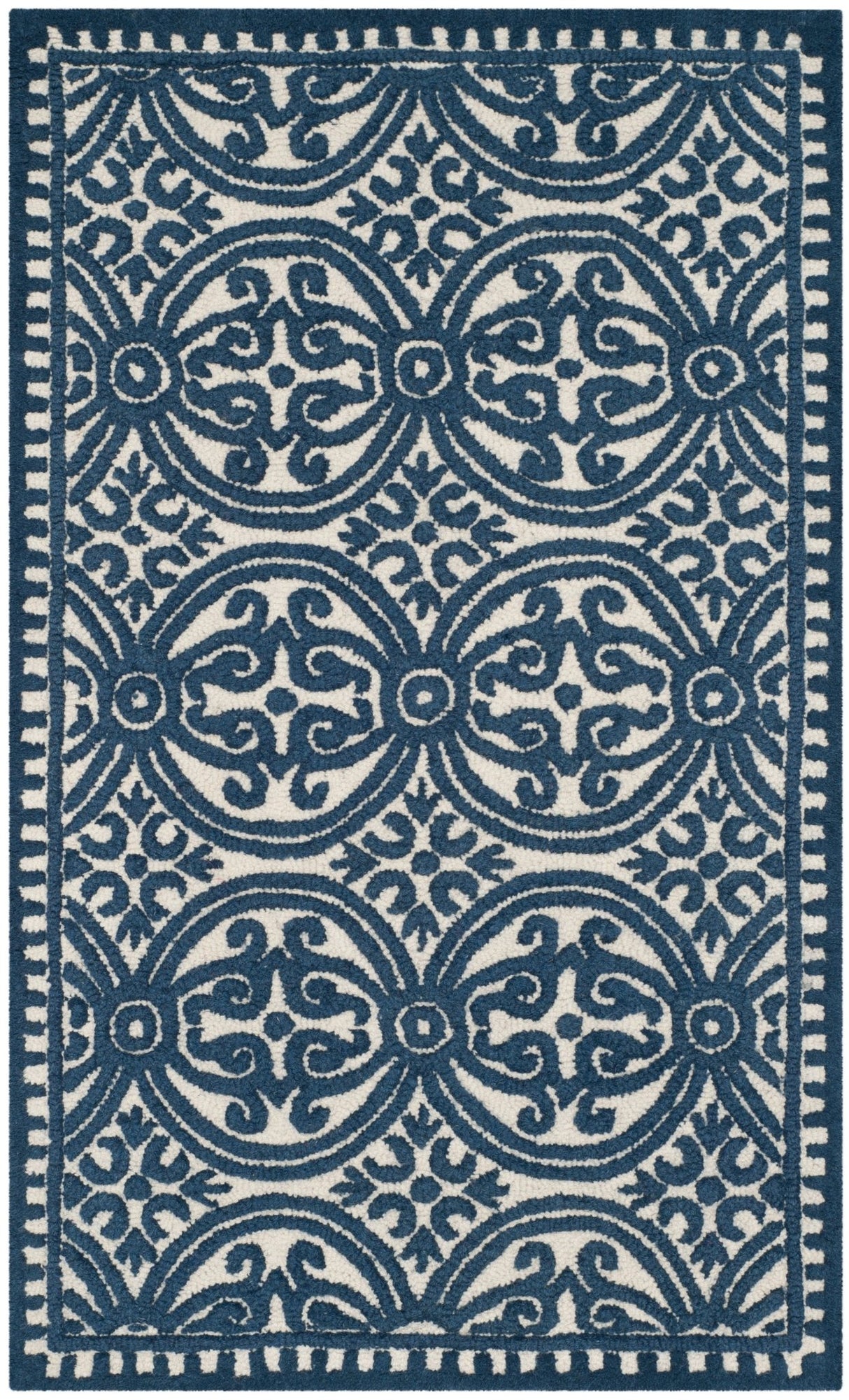 Safavieh Cambridge Cam232B Ivory/Navy Rug - Safavieh - cam232b - 4r