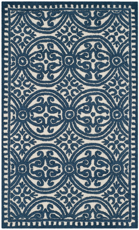 Safavieh Cambridge Cam232B Ivory/Navy Rug - Safavieh - cam232b - 4r