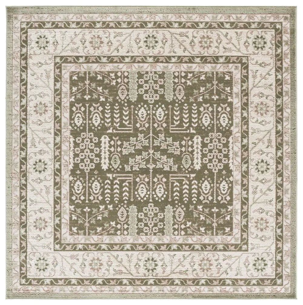 Safavieh Cameron 6'-7" x 6'-7" Rug in Green / Ivory