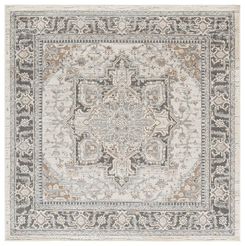 Safavieh Cameron 6'-7" x 6'-7" Rug in Grey / Ivory Beige